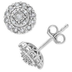 Macy's Silver Radiant Crystal Earrings